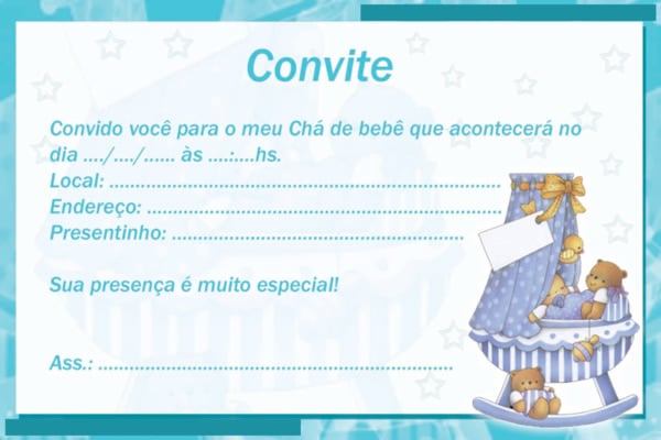 convite cha bebe