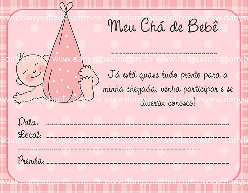 convite chá de bebê