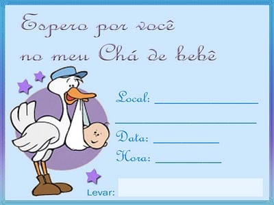 convite para cha de bebe