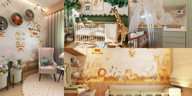 decoracao quarto bebe com tema selva
