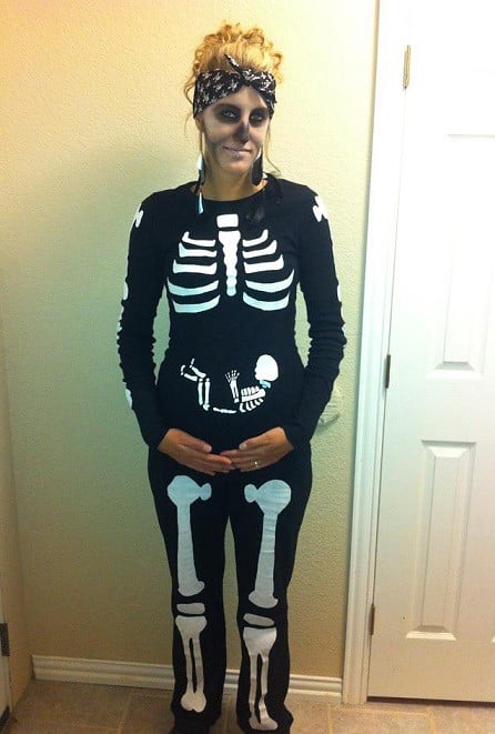 fantasias de halloween para gravidas esqueleto