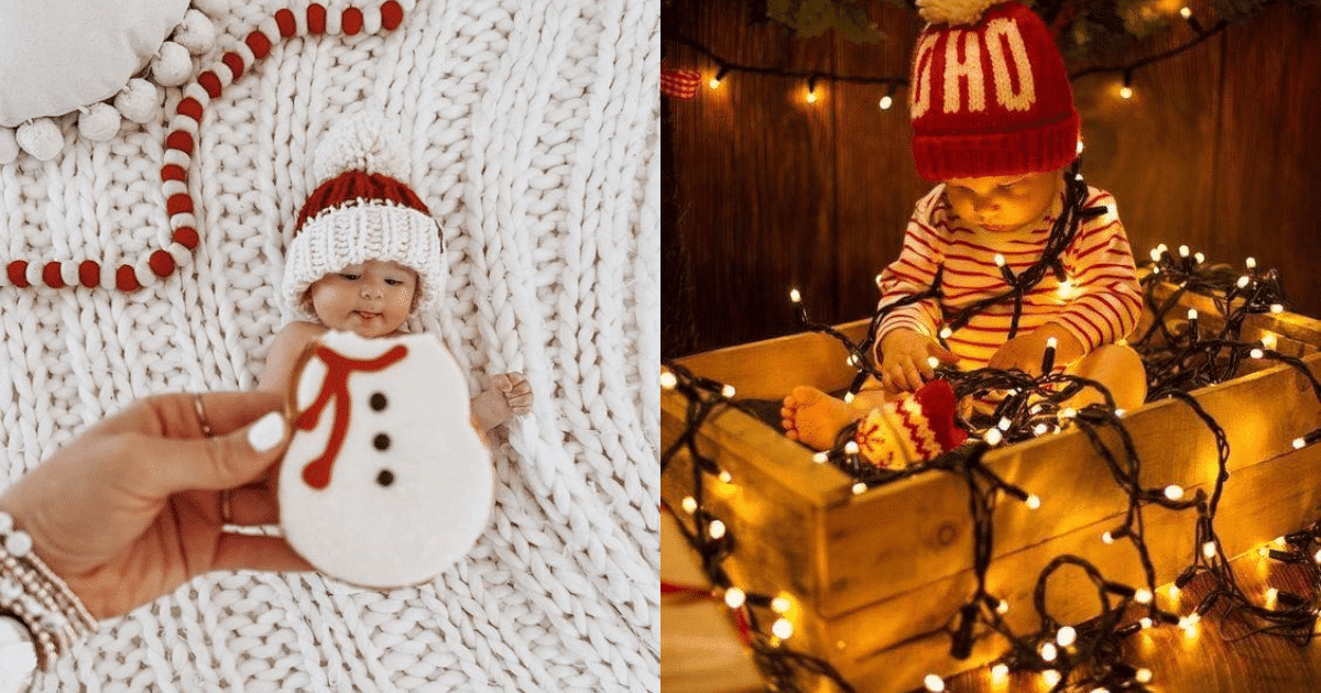 ideias para fotografar o seu bebe neste natal